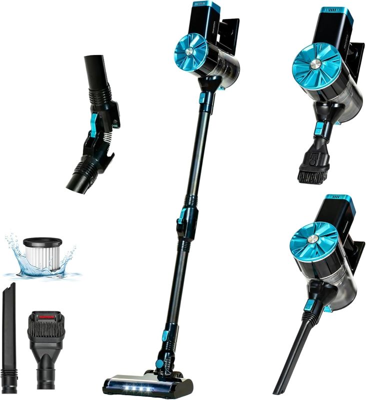 Photo 1 of V1 Cordless Stick Vacuum Cleaner - Self-Standing Bendable Stick Vacuum, Long Runtime - Lightweight, LED Lights, 5-Layer Filtration & Detachable Battery for Pet Hair, Carpets, Hardwood Floors