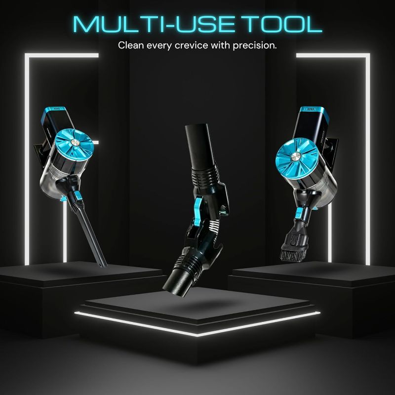 Photo 1 of V1 Cordless Stick Vacuum Cleaner - Self-Standing Bendable Stick Vacuum, Long Runtime - Lightweight, LED Lights, 5-Layer Filtration & Detachable Battery for Pet Hair, Carpets, Hardwood Floors