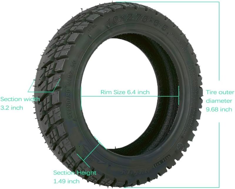 Photo 1 of GYL 10x2.75-6.5 Tubeless Off-Road Tire for iScooter iX3, Kugookirin G3 Electric Scooter,10 Inch Vacuum Tire, Puncture-Proof, Non-Slip, Front or Rear Replacement