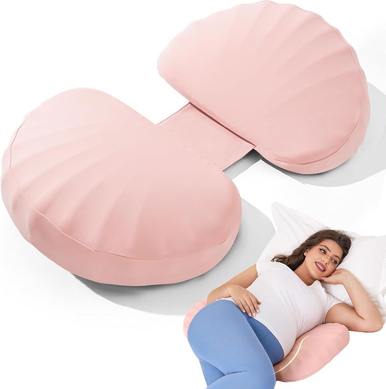 Photo 1 of Pregnancy Pillow for Sleeping Memory Foam Pillow for Side Sleeper, Maternity Pillow Support for Back, Belly, HIPS for Pregnant Women, Portable and Adjustable Travel Wedge Pink