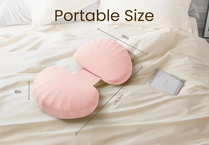 Photo 1 of Pregnancy Pillow for Sleeping Memory Foam Pillow for Side Sleeper, Maternity Pillow Support for Back, Belly, HIPS for Pregnant Women, Portable and Adjustable Travel Wedge Pink