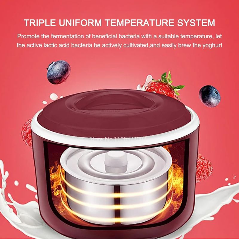 Photo 1 of Automatic Yogurt Maker, Compact Greek Yogurt Maker Machine with Constant Temperature Control, Stainless Steel Container, 1 Quart for Home Organic Yogurt