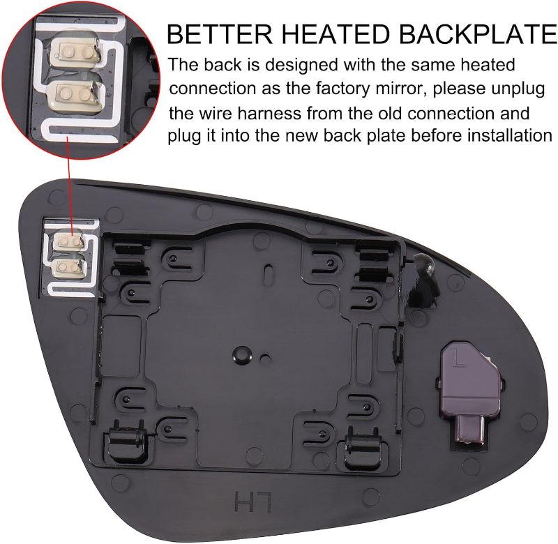 Photo 1 of Driver Side Mirror Replacement for 2012-2017 Toyota Camry (US Version) with BSD Left Rear View Mirror Glass