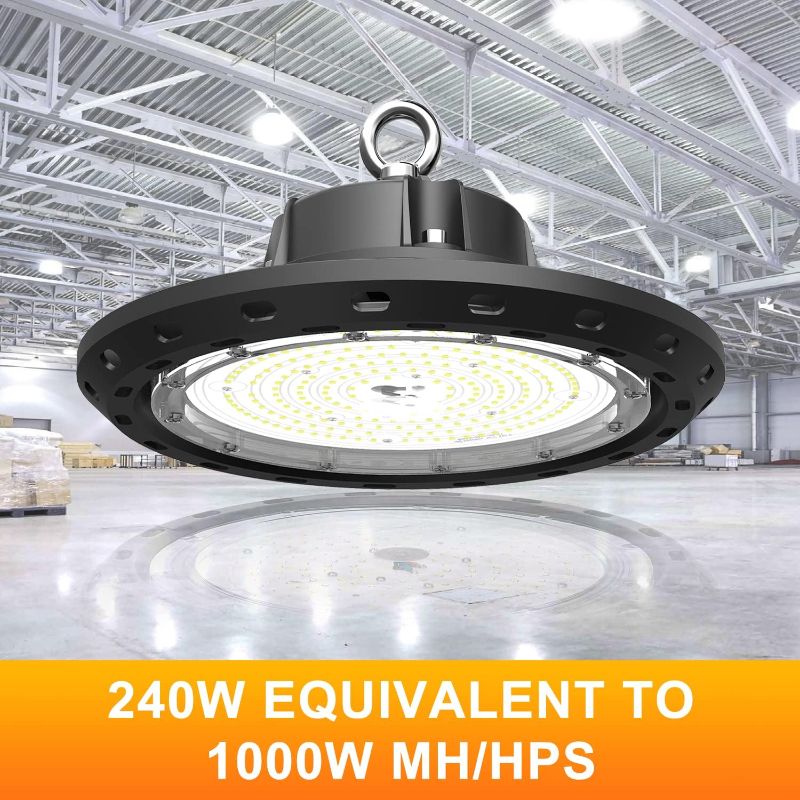 Photo 1 of Led High Bay Light 240W 36000LM 0-10V Dimmable Eqv.1000W HPS/MH High Bay Led Shop Lights 5000K UFO Lights LED for Workshop Warehouse Factory