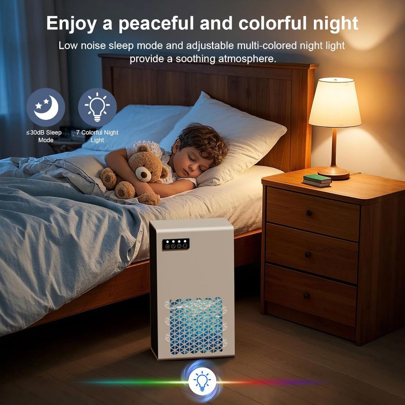 Photo 1 of Dehumidifiers for Home, 99oz Water Tank Dehumidifier for Bedroom Basement Bathroom RV with Auto Shut Off, Drain Hose, Sleep Mode, (White)