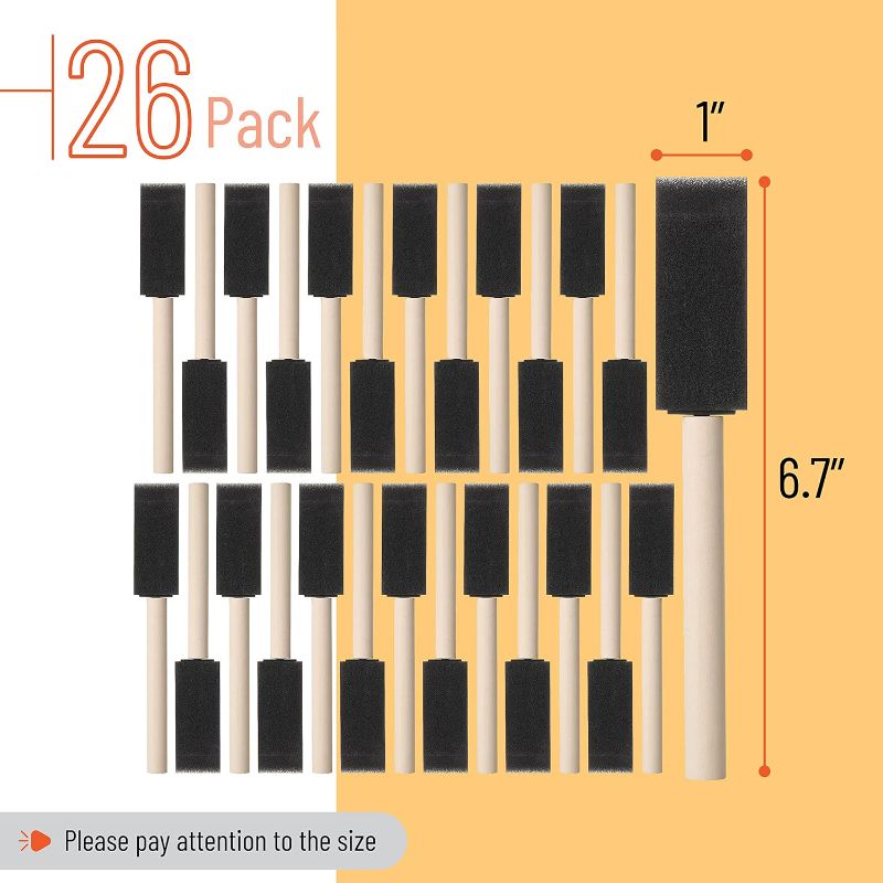 Photo 1 of Bates- Foam Paint Brushes, 1 Inch, 26 Pack, Sponge Brushes, Sponge Paint Brush, Foam Brushes for Painting, Foam Brushes for Staining, Paint Sponges, Foam Brushes for Mod Podge Brushes
Visit the Bates Choice Store