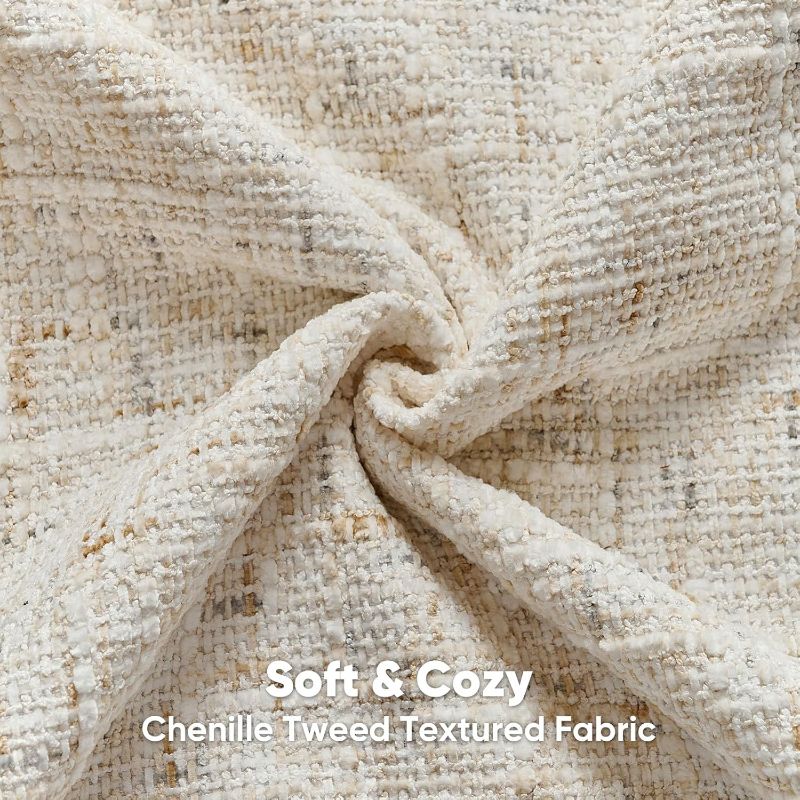 Photo 1 of FUTEI Cream Decorative Throw Pillow Covers 12x20 Inch Set of 2,Soft Chenille Tweed Textured Lumbar Pillow Case,Modern Home Decor for Couch Bed Living Room