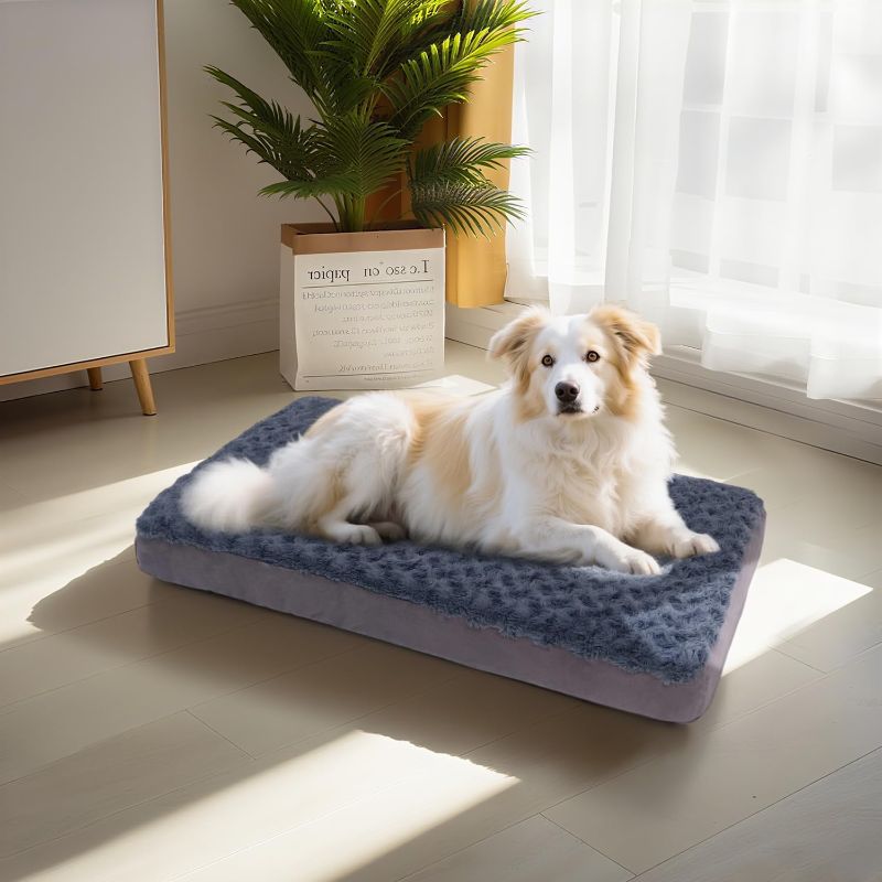Photo 1 of Orthopedic Memory Foam Bed for Large Dogs, Waterproof Cooling Pet Mats for Crate with Removable Washable Cover,Ideal for Arthritic Dogs, L(35inch,65Lbs)
