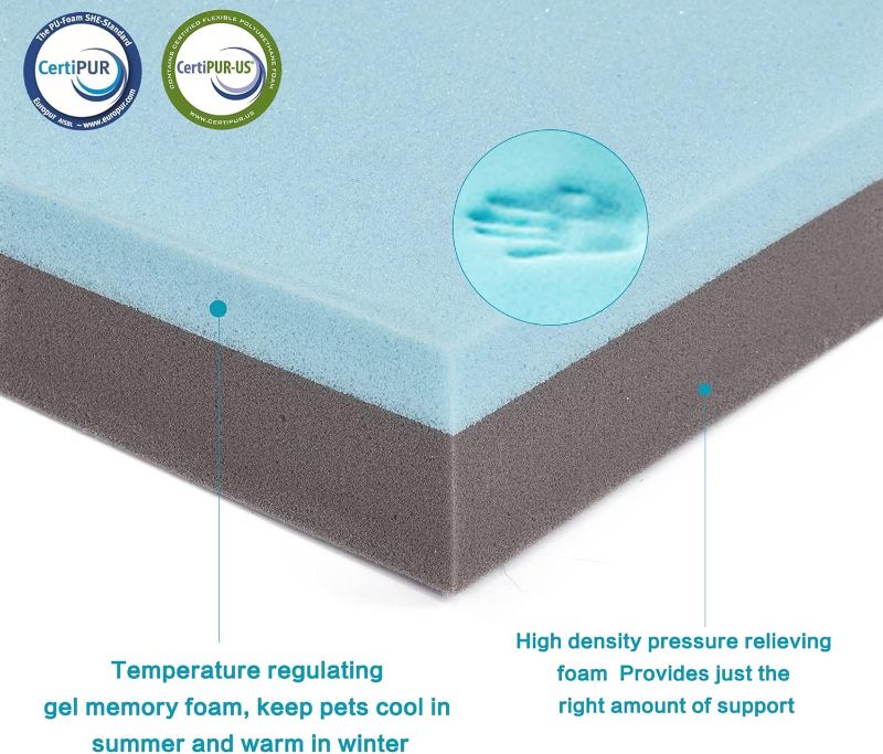 Photo 1 of Orthopedic Memory Foam Bed for Large Dogs, Waterproof Cooling Pet Mats for Crate with Removable Washable Cover,Ideal for Arthritic Dogs, L(35inch,65Lbs)