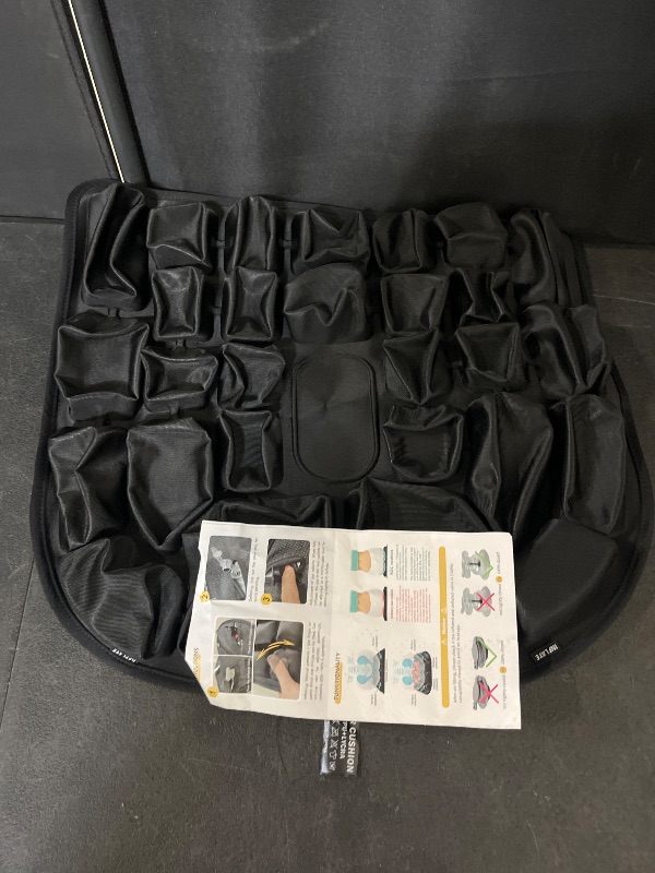Photo 1 of Travel Seat Cushion, 3D Air Inflatable Pressure Relief Cushion for Hemorrhoid and Tailbone Pain Relief, Optimal Support for Long Sitting in Car, Air Travel, Office Chairs, Home Living (Black)