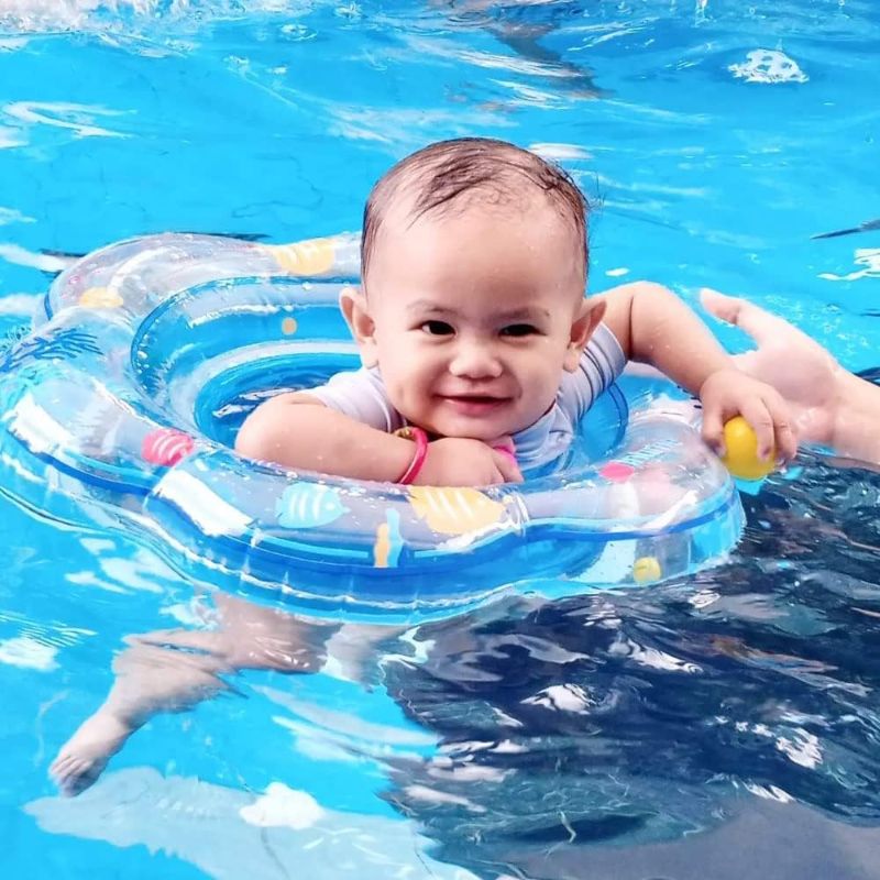 Photo 1 of Baby Pool Floats, Inflatable Float Raft with Handle Safety Seat Double Airbag, Kids Swimming Ring Water Beach Floaties Party Toys, Toddler Swim Training for Infant of 4-48 Months