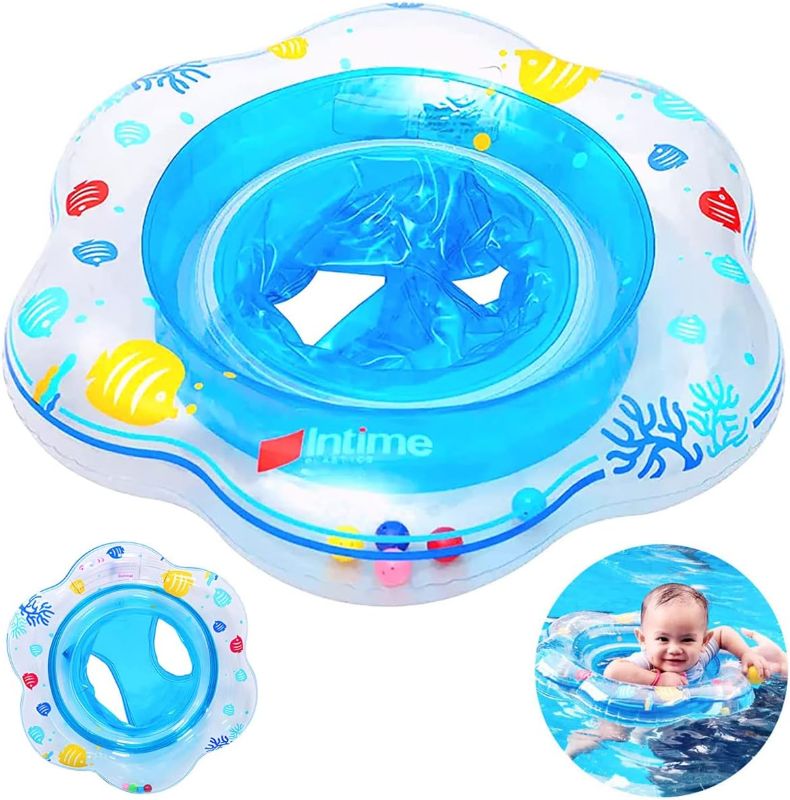 Photo 1 of Baby Pool Floats, Inflatable Float Raft with Handle Safety Seat Double Airbag, Kids Swimming Ring Water Beach Floaties Party Toys, Toddler Swim Training for Infant of 4-48 Months