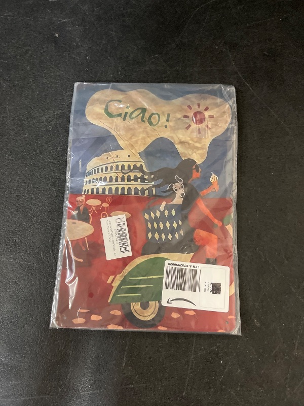 Photo 1 of Metal Signs Funny Italian Ciao Poster Vintage Metal Tin Sign Wall Art Decor Plaque for Home Bar Pub Club Cafe Rustic Aluminum Tin Signs Wall Art Metal Poster 8x12 inch
