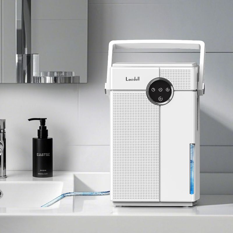 Photo 1 of mall Dehumidifier with Drain Hose, Portable Dehumidifier for Bathroom, 118oz Dehumidifiers for Home 800 sq ft with 7 Colorful Light, Quiet Dehumidifiers for Bedroom RV Closet Basement black