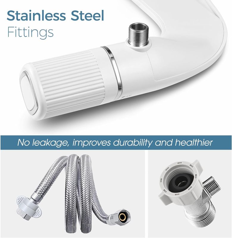 Photo 1 of BIGCOW Ultra-Slim Bidet Attachment for Toilet - Dual Nozzle (Frontal & Rear Wash) with Adjustable Cold Water Pressure and Stainless Steel Inlet - Hygienic Solution for Fresh Cleanliness