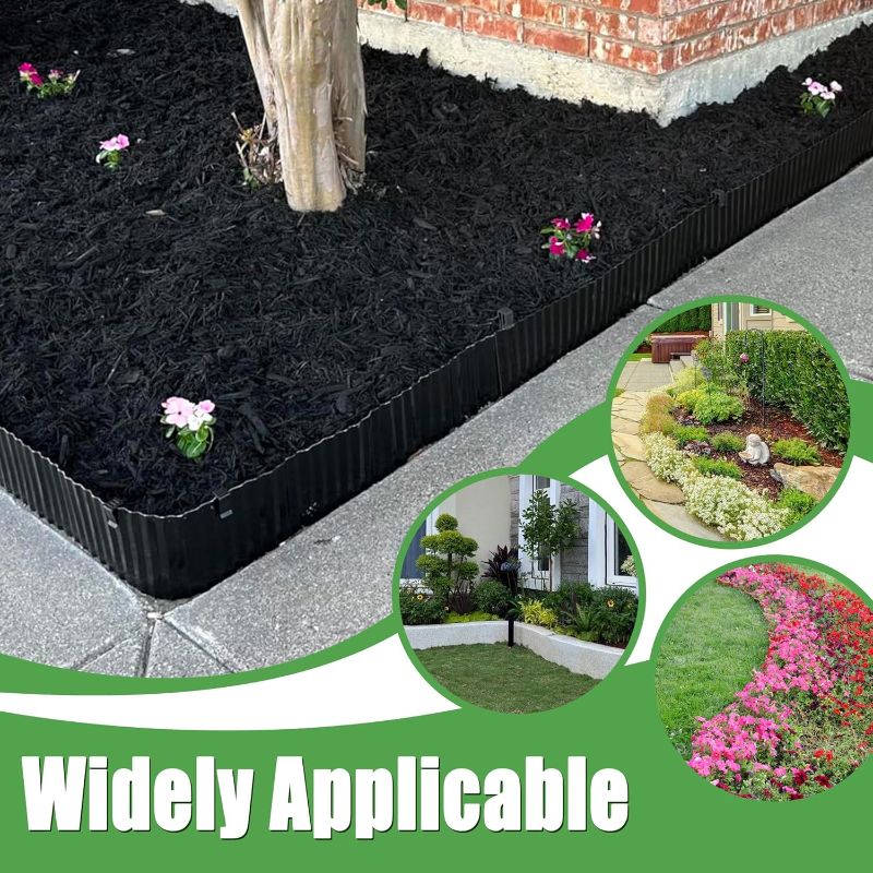 Photo 1 of Metal Corrugated Garden Edging, 4" x 50Ft Landscape Edging for DIY Flower Beds, Flexible Bender Border for Lawn, Garden and Yard, Sturdy Galvanized Garden Edging, Black























































































