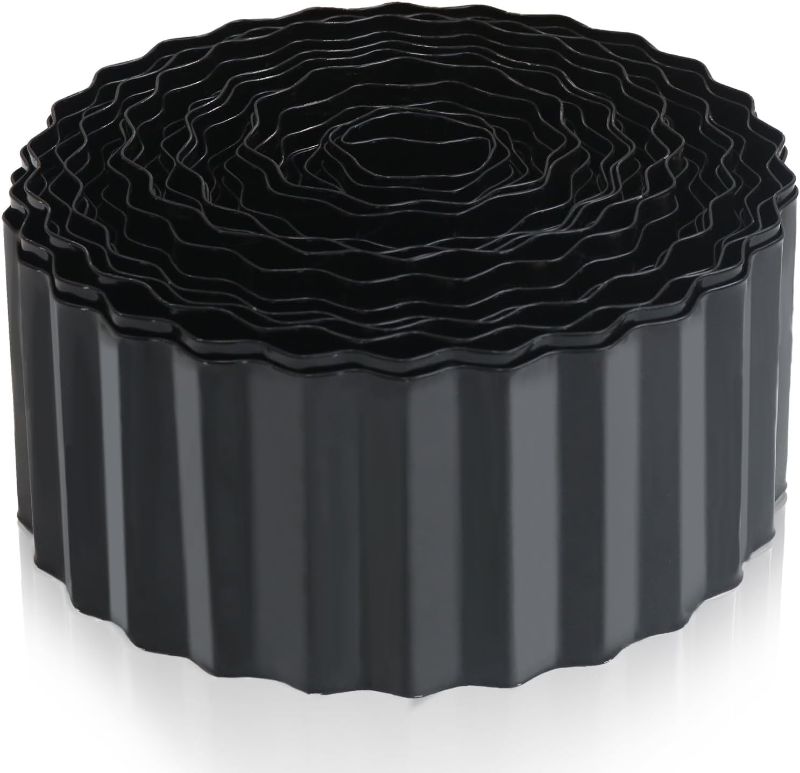 Photo 1 of Metal Corrugated Garden Edging, 4" x 50Ft Landscape Edging for DIY Flower Beds, Flexible Bender Border for Lawn, Garden and Yard, Sturdy Galvanized Garden Edging, Black






















































































