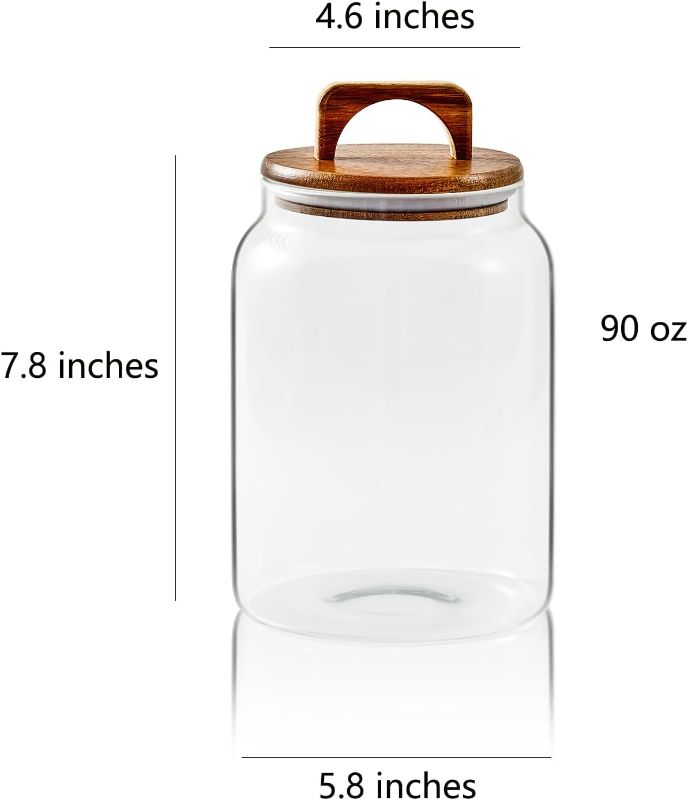 Photo 1 of Sweejar Glass Jars for Laundry Room Organization, 90 ounce Laundry Pods Container, Glass Food Storage Jars with Airtight Lid, 2 Pack, Hand Lid