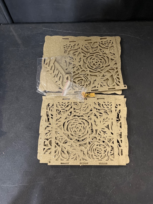 Photo 1 of DIY Country Wedding Card Box Wooden Money Large Box with Lock Mariage Invitation Card Box Wedding Decoration Supplies
