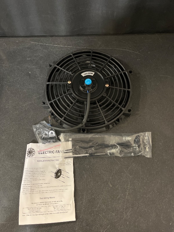 Photo 1 of 12" inch Slim Fan Pull Electric Radiator Cooling Fans 12V Mount Kit Unversal Black