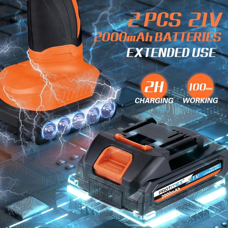 Photo 1 of Cordless Car Buffer Polisher w/ 2x2000mAh 21V Batteries, 6 Inch Car buffer Waxer Kit, Car Polishing Machine w/ Extra 18 PCS Attachments & 6 Variable Speed, Car Buffer Polisher for Car Detailing