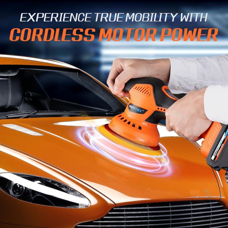 Photo 1 of Cordless Car Buffer Polisher w/ 2x2000mAh 21V Batteries, 6 Inch Car buffer Waxer Kit, Car Polishing Machine w/ Extra 18 PCS Attachments & 6 Variable Speed, Car Buffer Polisher for Car Detailing