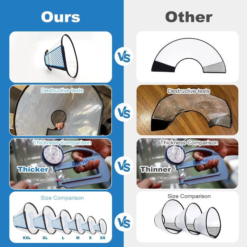 Photo 1 of Supet Dog Cone Collar Adjustable After Surgery, Comfortable Pet Recovery Collar & Cone for Large Medium Small Dogs, Elizabethan Dog Neck Collar Plastic Practical