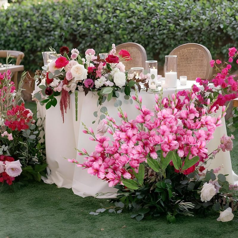 Photo 1 of 3 Bundles Gladiolus Artificial Flowers 10 Heads 26.38" Fake Flowers Faux Gladiolus for Wedding Centerpieces, Home Table Party Decor(Pink)