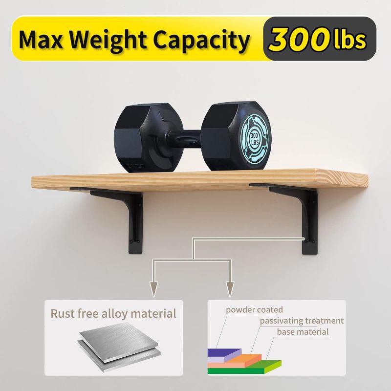 Photo 1 of 6 INCHx 4 INCH (with Brace Shelf Support Bracket Heavy Duty, L Shelf Brackets ,max Load 300lbs, , Metal Brackets for Shelves, Counter Bracket ,Corner Brace,Pack of 4