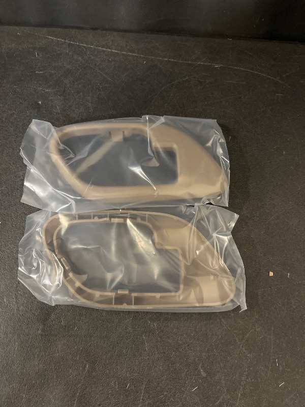 Photo 1 of Interior Door Handle Trim Bezel Compatible with 1995-2000 Silverado Tahoe K1500 K2500 K3500 Suburban GMC Yukon Pickup Truck, Left Driver & Right Passenger Side 15708080 15708079, Beige