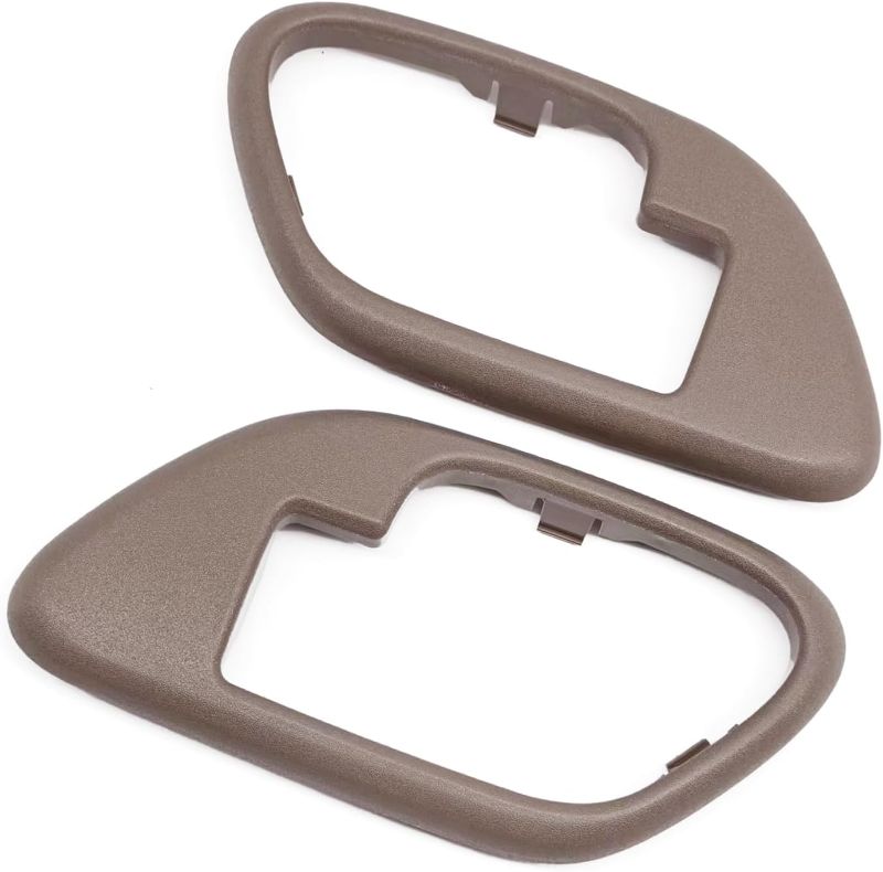 Photo 1 of Interior Door Handle Trim Bezel Compatible with 1995-2000 Silverado Tahoe K1500 K2500 K3500 Suburban GMC Yukon Pickup Truck, Left Driver & Right Passenger Side 15708080 15708079, Beige