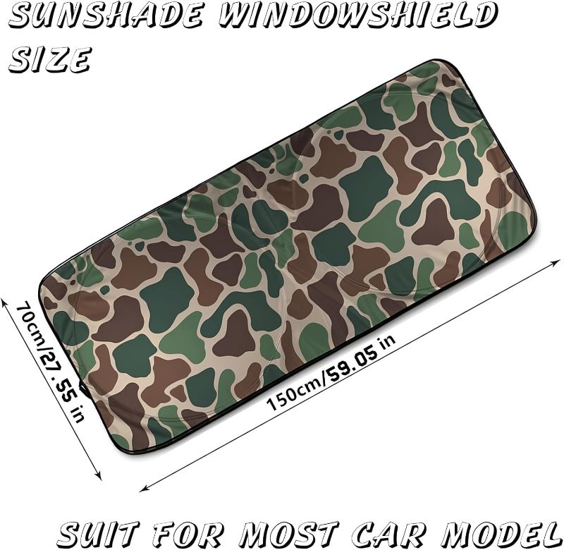 Photo 1 of Army Dark Camo Foldable Windshield Sunshade – Premium 240T Car Sun Shade UV Protection & Heat Blocker with Easy Installation & Universal Fit,Camo Car Interior Accessories