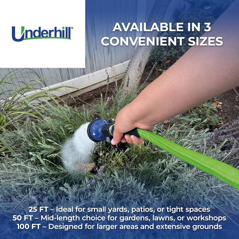Photo 1 of ProLine Flex Fabric Garden Water Hose, Flexible, Rubber Core, Lightweight, Collapsible, Aluminum End Fittings, Hot Water Safe, 600 PSI Burst Pressure, 300 PSI Working Pressure, 3/4 Inch x 50 ft Long