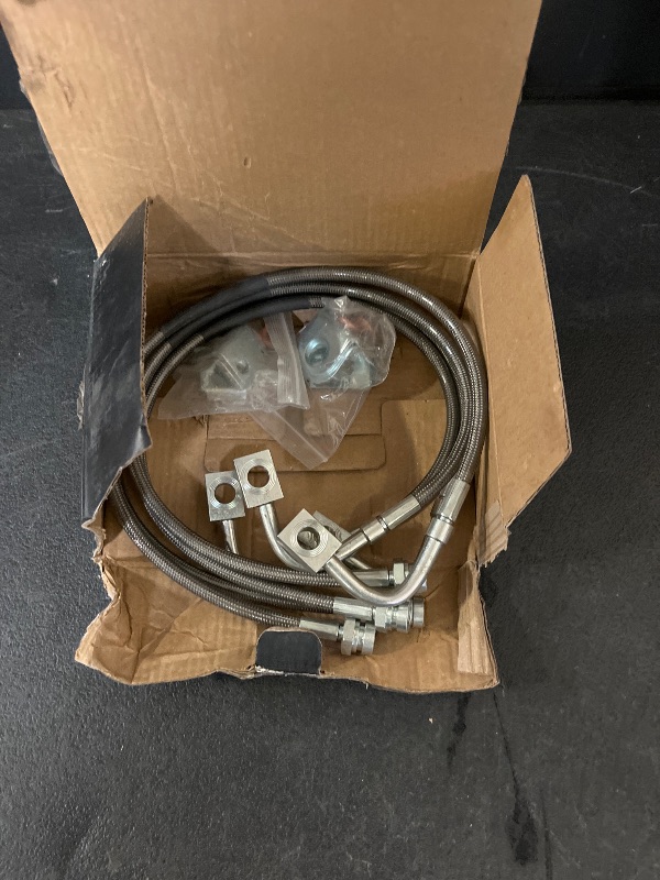 Photo 1 of 89716 Stainless Brake Lines - Front/Rear Stainless Brake Lines Kit Compatible with 2007-2018 4WD Jeep Wrangler JK Unlimited/2 Door 2007-2010 2WD Jeep Wrangler JK Unlimited (4pcs)