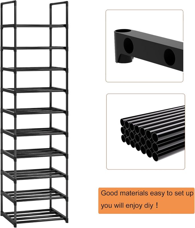 Photo 1 of Shoe Rack, Sturdy Metal Shoe Rack Organizer,Narrow Shoe Racks for Closets,Shoes Rack,Shoe Stand,Shoe Shelf