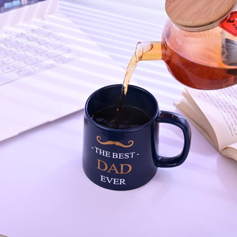 Photo 1 of Miicol Funny Coffee Mug 16 oz, Deep Blue Coffee Cup, Large Ceramic Tea Mug, Gift Idea for Men, Dad, Flat Bottom Tea Cup, Unique Gift for Birthday, Christmas, Father's Day
