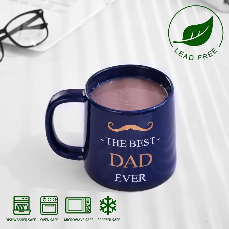 Photo 1 of Miicol Funny Coffee Mug 16 oz, Deep Blue Coffee Cup, Large Ceramic Tea Mug, Gift Idea for Men, Dad, Flat Bottom Tea Cup, Unique Gift for Birthday, Christmas, Father's Day
