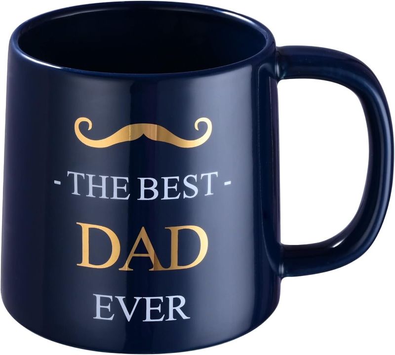 Photo 1 of Miicol Funny Coffee Mug 16 oz, Deep Blue Coffee Cup, Large Ceramic Tea Mug, Gift Idea for Men, Dad, Flat Bottom Tea Cup, Unique Gift for Birthday, Christmas, Father's Day
