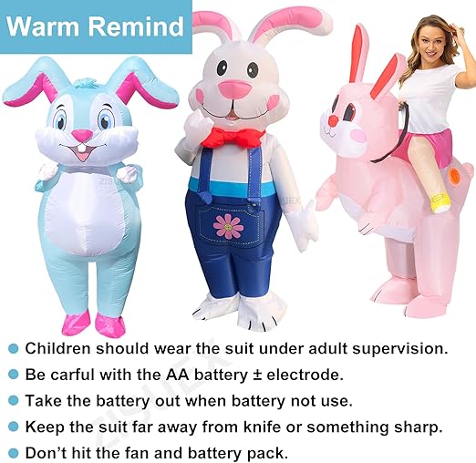 Photo 1 of Easter Bunny Costume Easter Custom Rabbit Inflatable Costume Easter Blow Up Suit Rabbit Costume for Adults