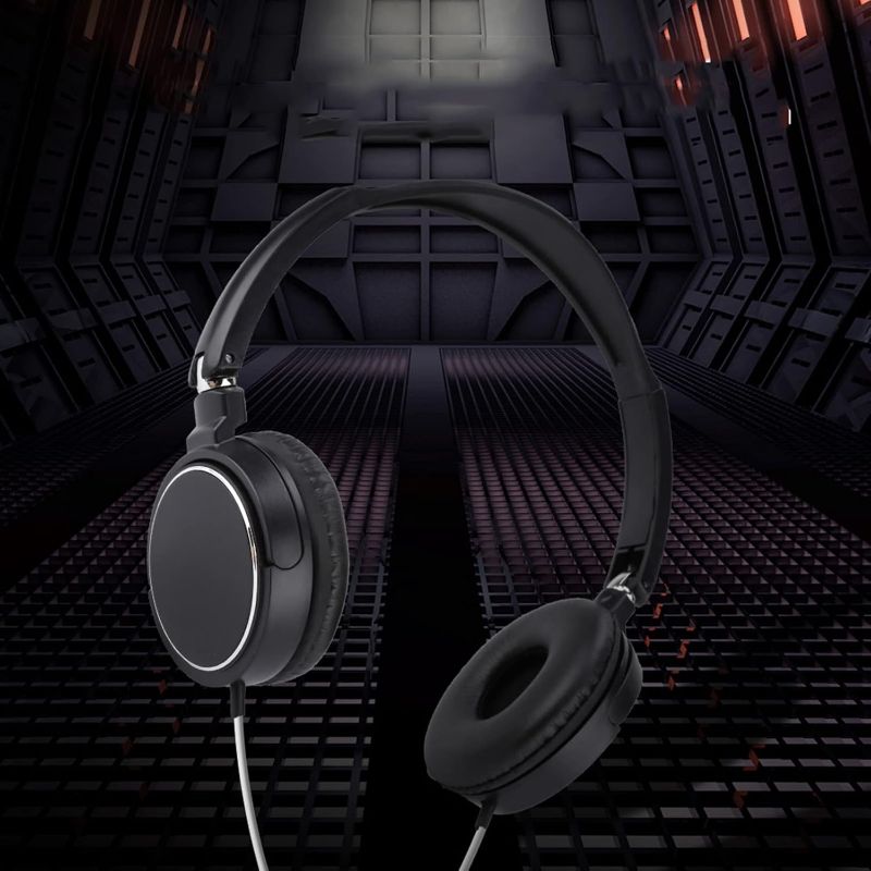 Photo 1 of Foldable Head Mounted Headphone Mini Wired Headset Hands Compact Stereo HiFi Music Headset Support Rotatable Ear Cup Adjustable Headband Support TF Card