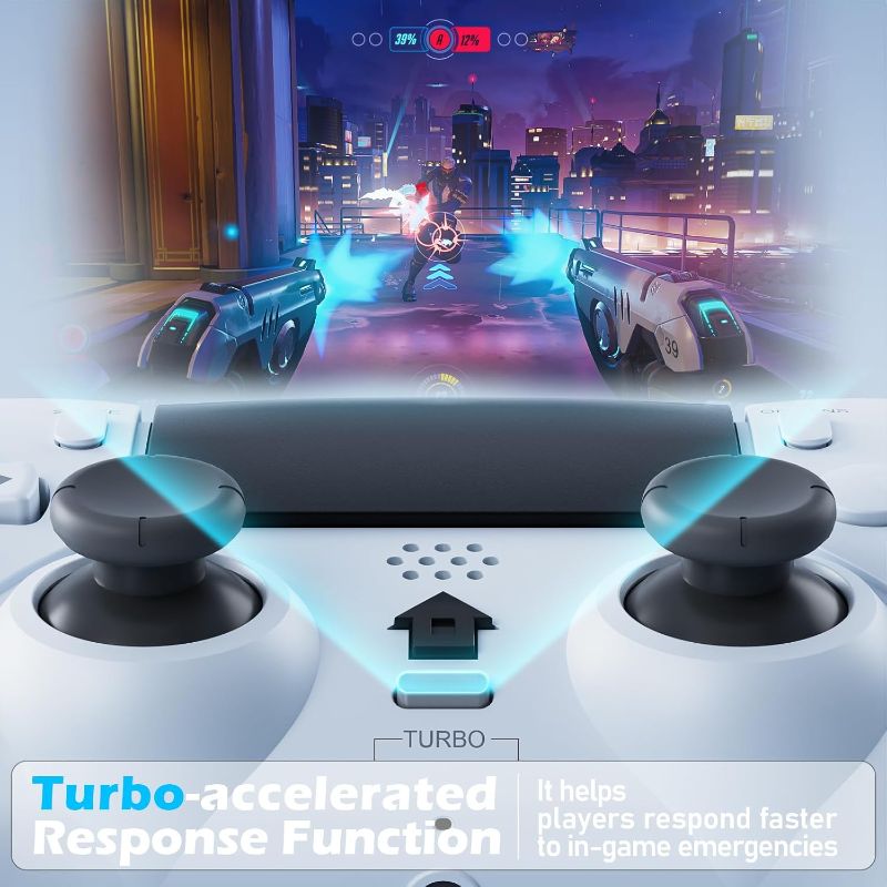 Photo 1 of CHEREEKI Wireless Controller for PS4 with 2 Macro Buttons, 3.5mm Audio and Turbo Function, 6-Axis Motion Control, Dual Vibration, Gamepad Joystick for PS-4, Compatible with PS-4, Slim, Pro