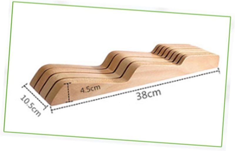 Photo 1 of Cutter Holder Drawer Insert Bamboo Cutter Storage Slots Deep Drawer Organizer for Kitchen