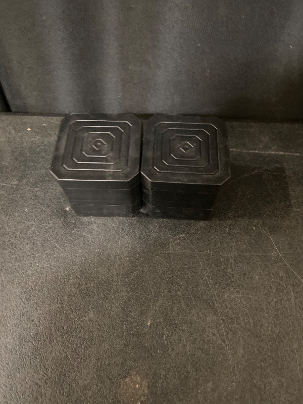 Photo 1 of 4 Pack Bed Risers Heavy Duty, Adjustable Furniture Risers for Bed Couch Sofa Desk Chair Blocks, Lift Height 1.5", 3" or 4.3" (Black, Three Layers 4.3 Inches)