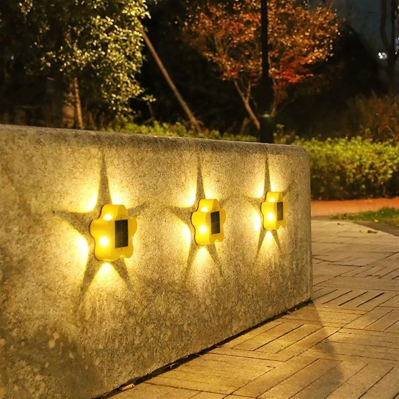 Photo 1 of Wall Light Outdoor Lamp Solar Fence Lamp Wall Lamp Garden Backyard Waterproof Outdoor Lamp,Yellow