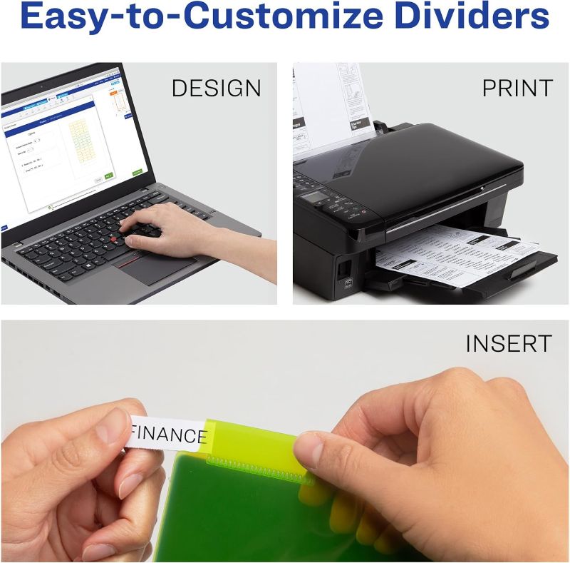 Photo 1 of Avery Dividers for 3 Ring Binders, 8-Tab Sets, Two-Pocket Plastic Binder Dividers with Tabs, Multicolor, 1 Set (11907)