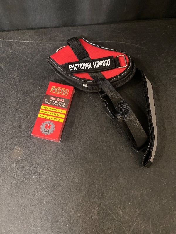 Photo 1 of ESA Dog Vest + ID Tag + 50 ADA Information Cards - Emotional Support Dog Harness in Sizes X Small to XX-Large Metal Dog Tag Durable Clip Service Dog Information Cards