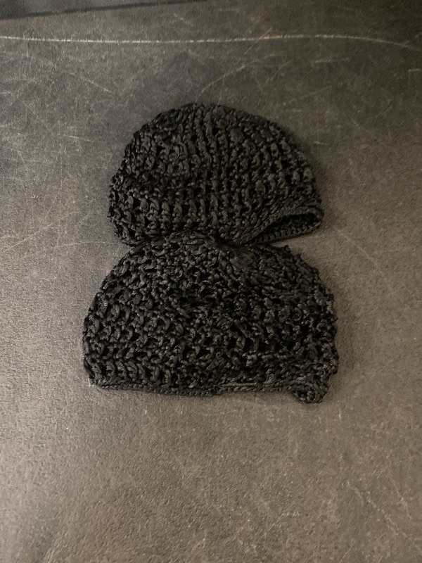 Photo 1 of 2 PCS Hair Nets for Sleeping Mesh Crochet Hair Wrap Breathable Sleep Cap for Women Reusable Elastic Hairnet?Black?Black?