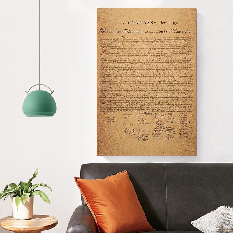 Photo 1 of HAOHUODUO 20" X 14" Vintage U.s. Declaration Of Independence Poster On Kraft Paper. Unframed, Ideal For Home, Office Or Educational Spaces To Inspire Patriotism And History Appreciation