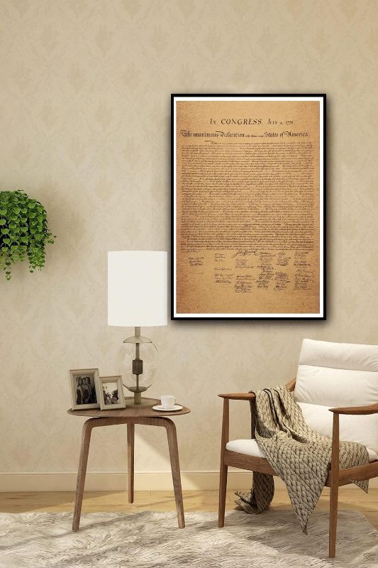 Photo 1 of HAOHUODUO 20" X 14" Vintage U.s. Declaration Of Independence Poster On Kraft Paper. Unframed, Ideal For Home, Office Or Educational Spaces To Inspire Patriotism And History Appreciation