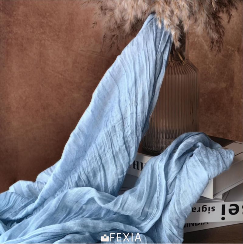 Photo 1 of EXIA 3 Pack Dusty Blue Table Runner 35x120 Inches for Baby Shower Decoration Gauze Rustic Table Runner for Wedding Party First Communion Centerpiece Engagement Bridal Shower Boho Decoration